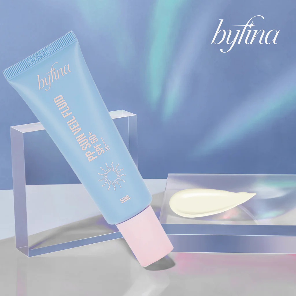 Byfina Tone-Up Sunscreen SPF50+ PA++++ | Lightweight Sun Veil Fluid with Soft Matte Finish (50ml)